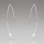 Sea Level: Triangular Oval/Pearl Drop Earrings