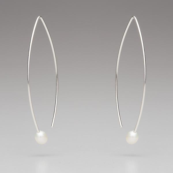 Sea Level: Triangular Oval/Pearl Drop Earrings picture