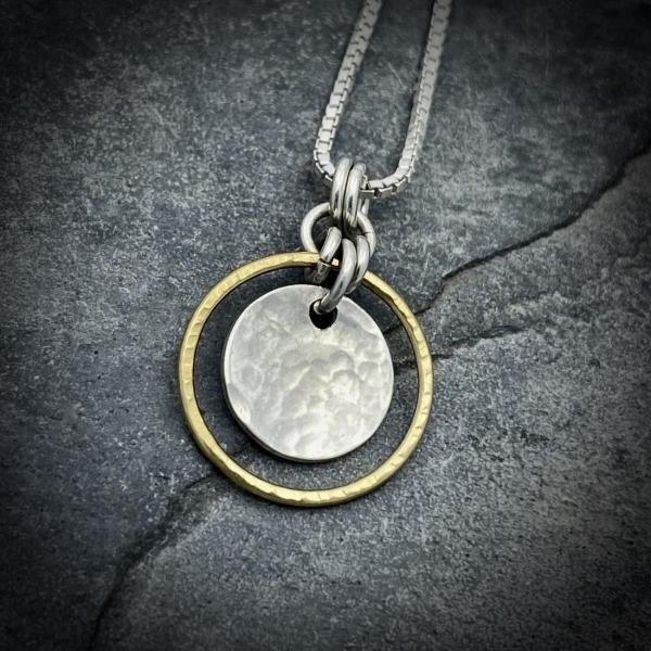 Gilded: Suspended Double Disk Necklace picture