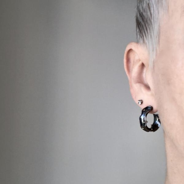 Organic Matter: Curvaceous Rivet Hoop Earrings picture