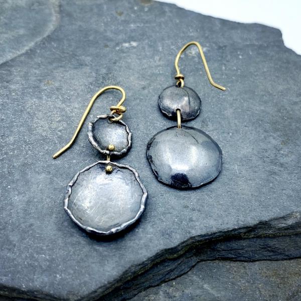 Organic Matter: Double Pod/Rivet Drop Earrings picture