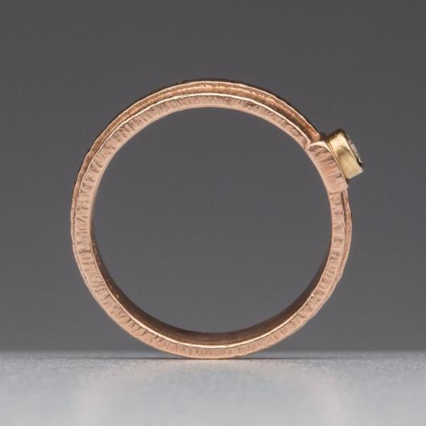 Rounded Rectangle: Diamond in Rose Gold Ring picture