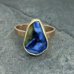 Natural Wonder: Blue Sapphire/Blue Diamonds Rose Gold Ring