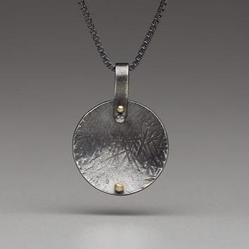 Pavement Droplets: Curved Sphere/Rivet Necklace picture