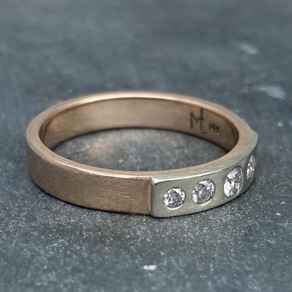 Modern Simplicity: Five-Diamond Rose Gold Ring picture