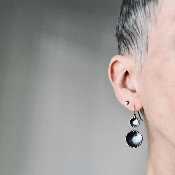 Organic Matter: Double Pod/Rivet Drop Earrings picture