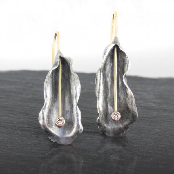 Organic Matter: Diamond Petal Drop Earrings picture