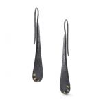 Pavement Drips: Elongated Teardrop/Rivet Earrings