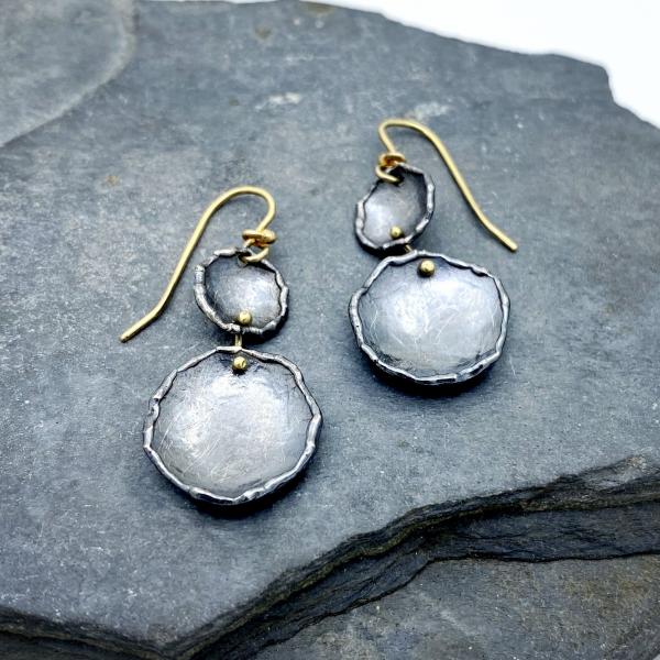 Organic Matter: Double Pod/Rivet Drop Earrings picture