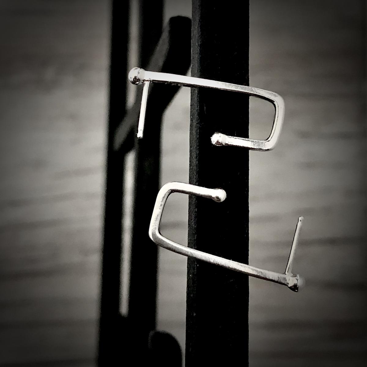 Defined Path: Rectangular Hoop Earrings picture