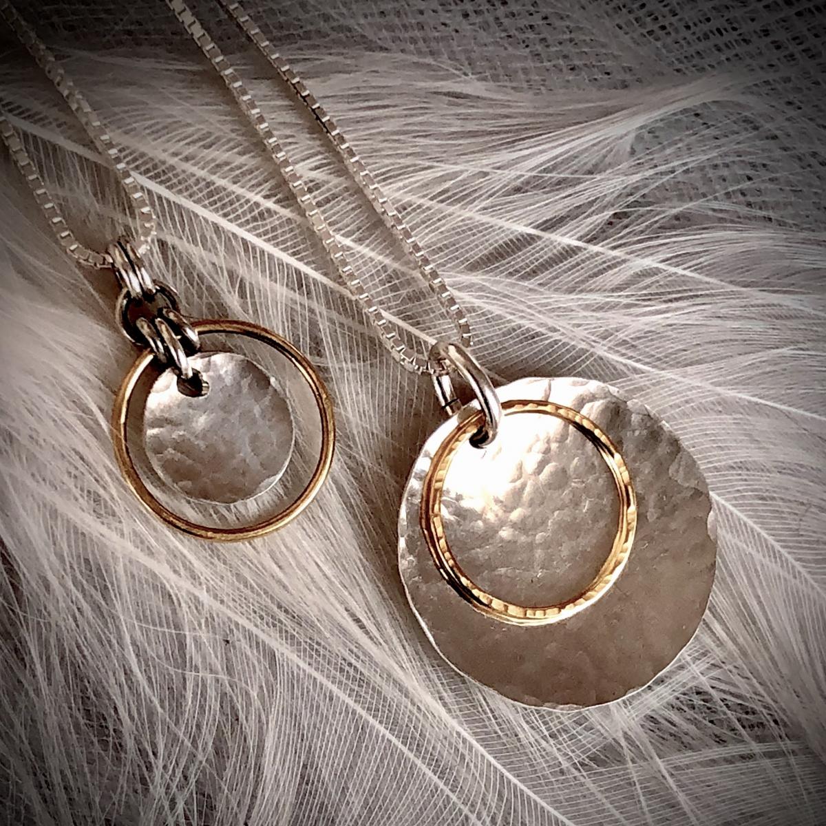 Gilded: Suspended Double Disk Necklace picture