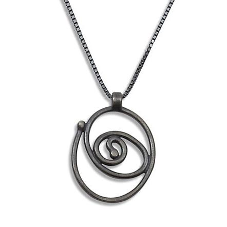 Spiral Trajectory: Coiled Rose Necklace picture
