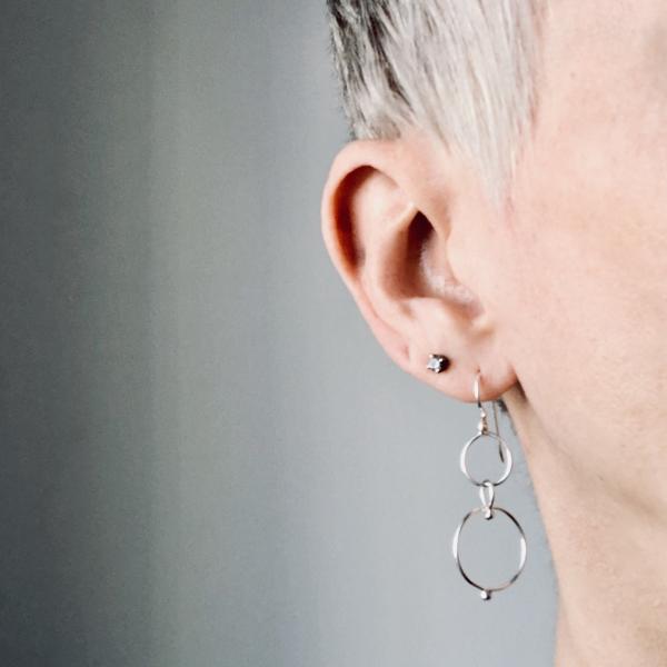 In Orbit: Double Loop Asymmetrical Drop Earrings picture