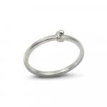 Sphere Suspended: Sterling Silver Ring