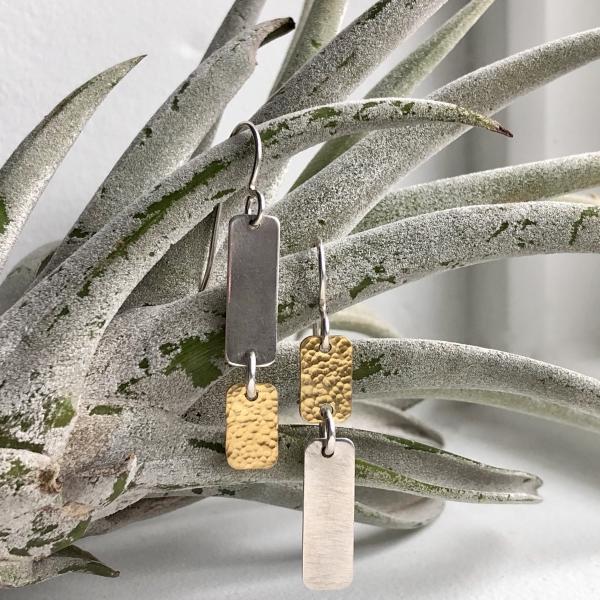 Gilded: Double Rectangle Drop Earrings