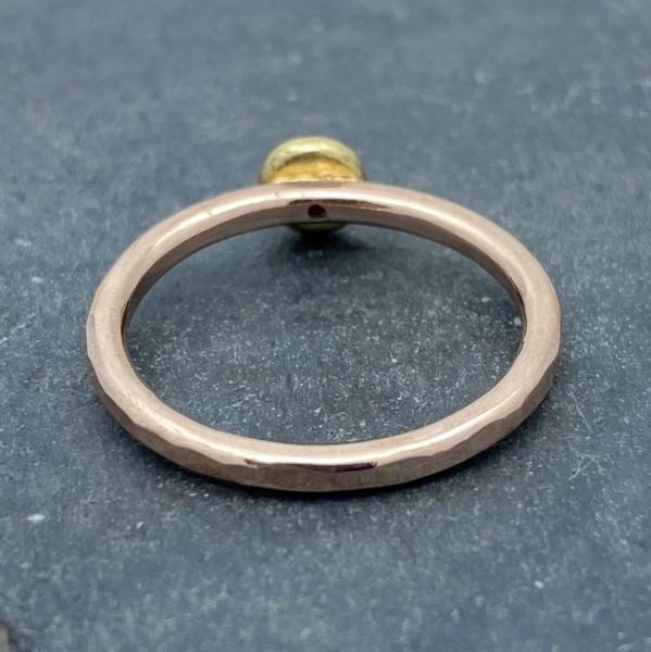 Forged: Champagne-Colored Diamond and Rose Gold Hammered Ring picture