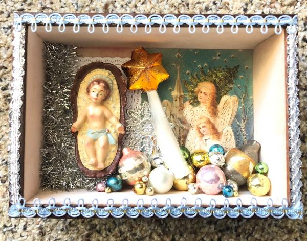 Vintage Baby Jesus in manger picture