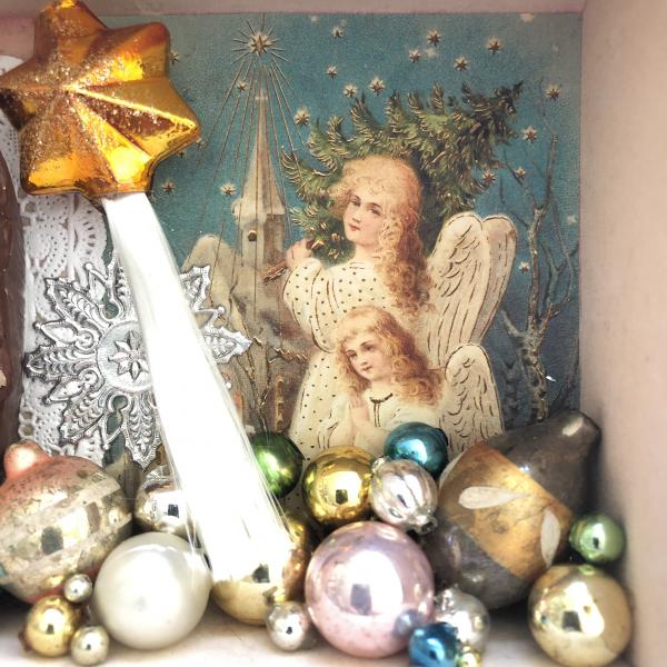 Vintage Baby Jesus in manger picture