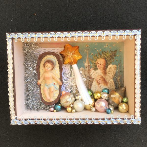 Vintage Baby Jesus in manger picture