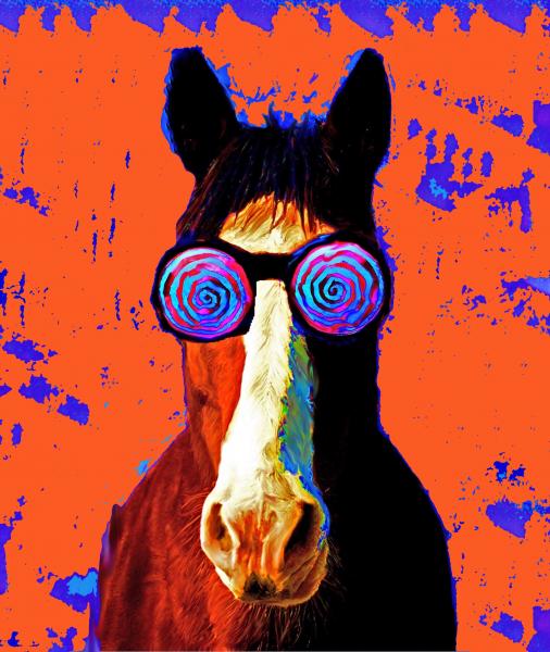 Orange Twirly Horse picture