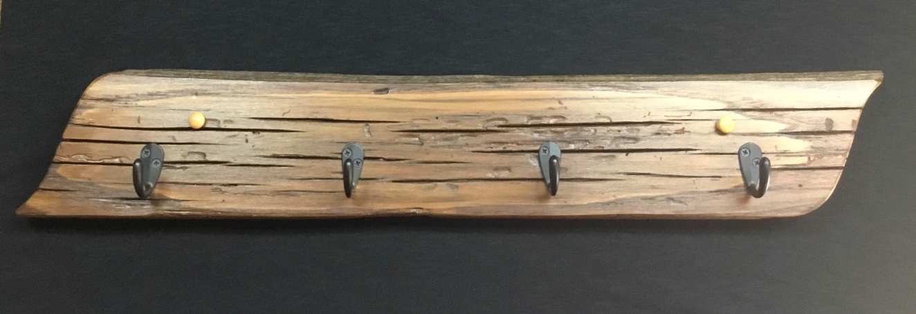 Chestnut Coat Rack w/metal hooks