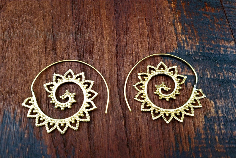 Gold Gypsy Mandala Earrings