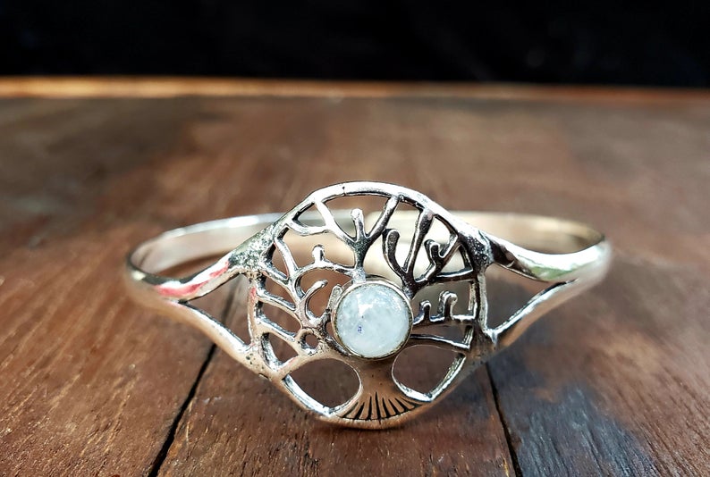 Moonstone Tree of Life Bangle