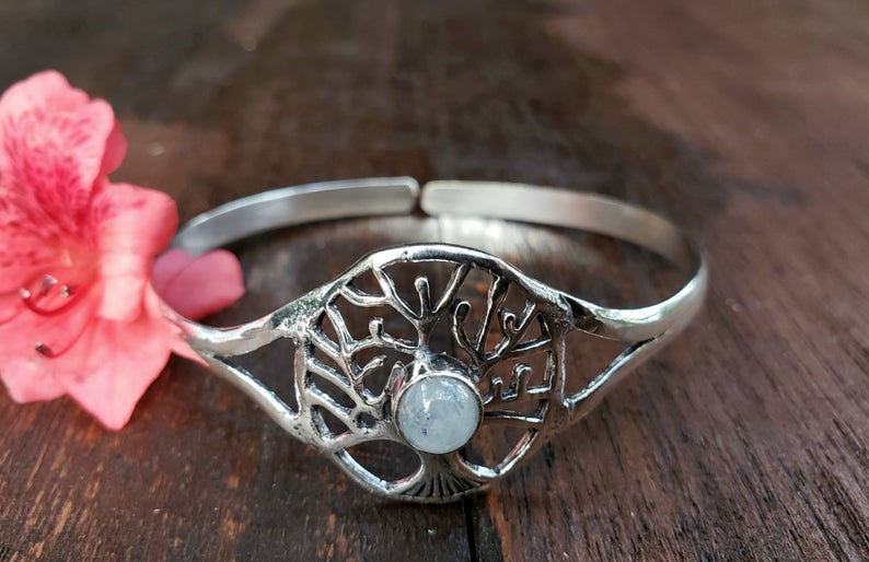 Moonstone Tree of Life Bangle picture
