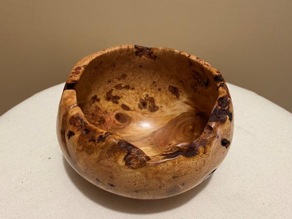 Natural edge Cherry burl bowl #23 picture