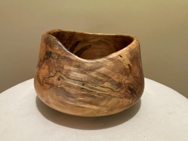 Natural edge spalted ambrosia Maple bowl #27 picture