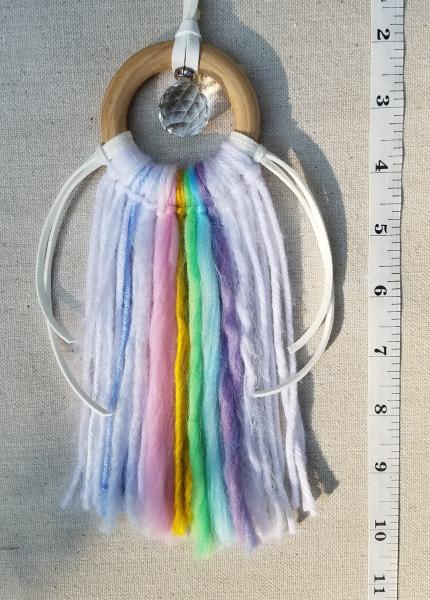 rainbow + white + genuine crystal small minimalist dream catcher (sku180) picture