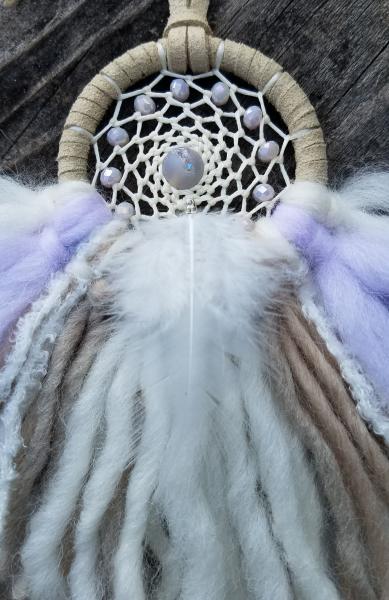 lavender + cream + beige "shortie" dream catcher (sku421) picture