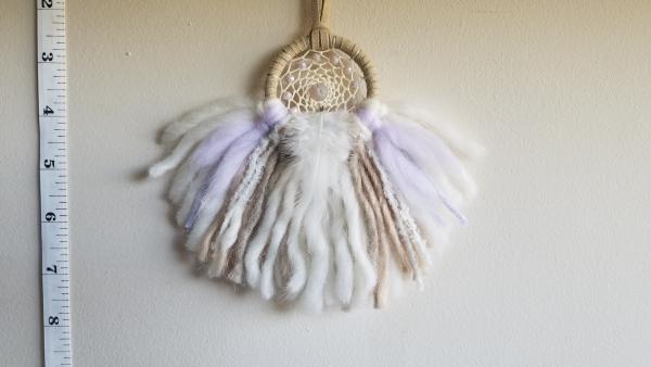 lavender + cream + beige "shortie" dream catcher (sku421) picture