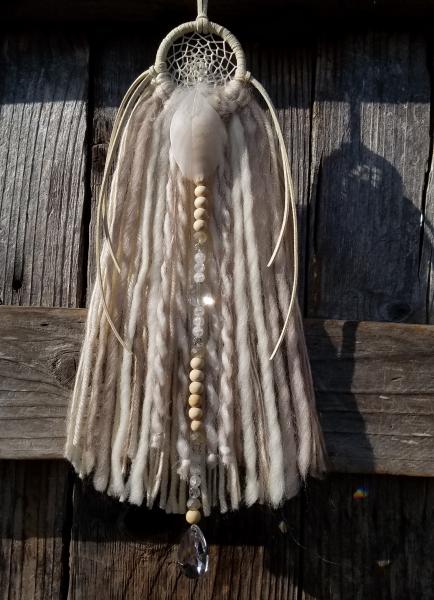 cream + genuine crystals small dream catcher (sku90) picture