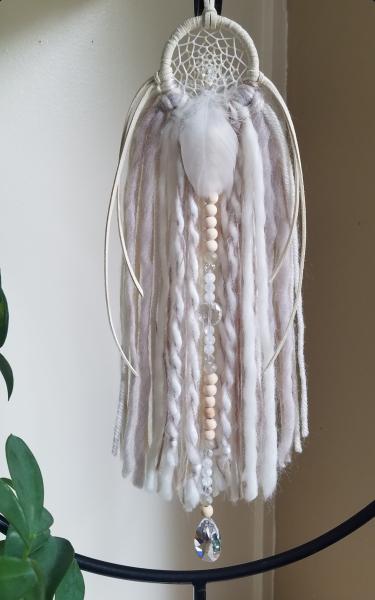 cream + genuine crystals small dream catcher (sku90) picture