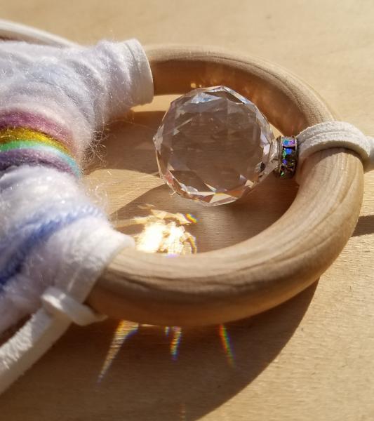 rainbow + white + genuine crystal small minimalist dream catcher (sku178)) picture