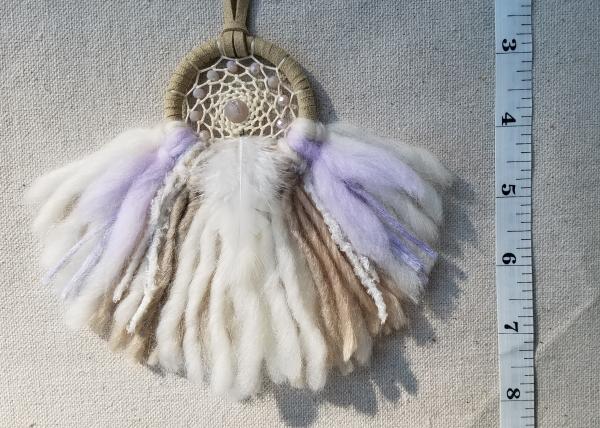 lavender + cream + beige "shortie" dream catcher (sku421) picture