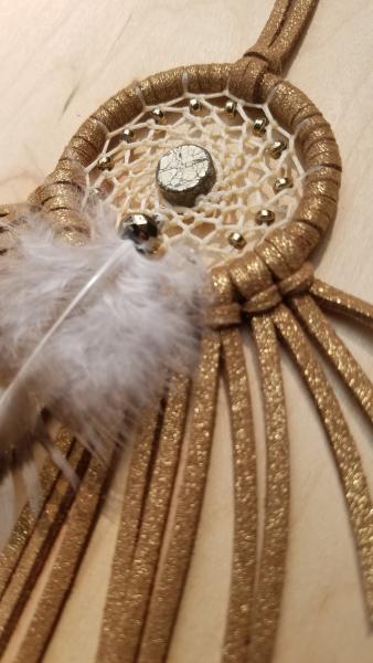 chestnut + gold + Pyrite small dream catcher (sku443) picture