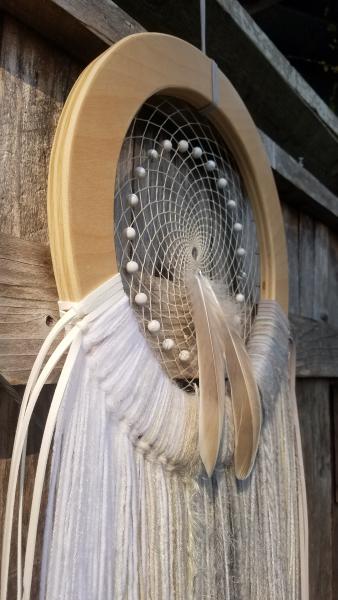 gray + white + wood + Howlite LARGE dream catcher ( sku517) picture