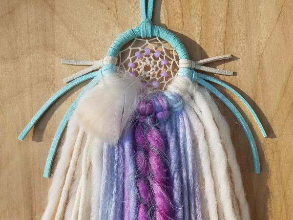 purple + aqua + cream + periwinkle dream catcher (sku376) picture