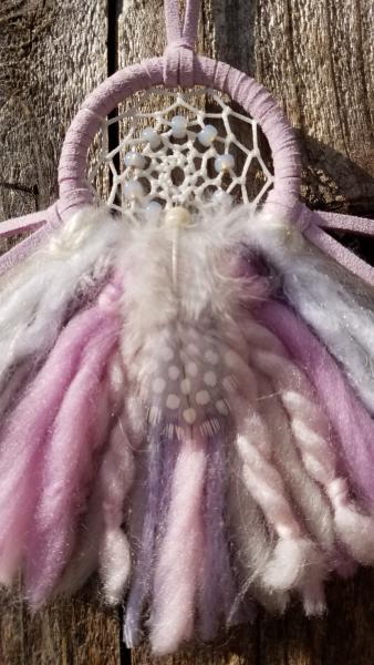 pink + purple + white small "shortie" dream catcher (sku316) picture