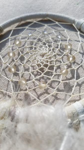 cream + genuine crystals dream catcher (sku526) picture