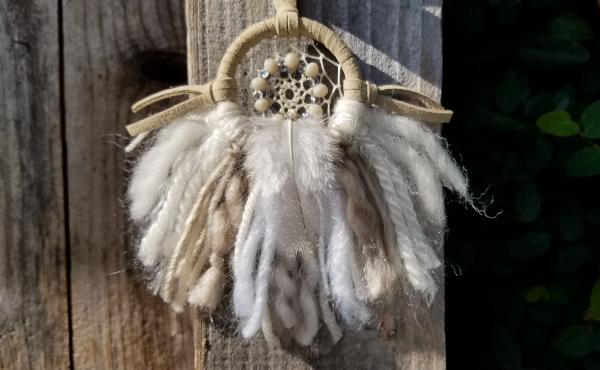 blue + cream + tan "shortie" dream catcher (sku330) picture