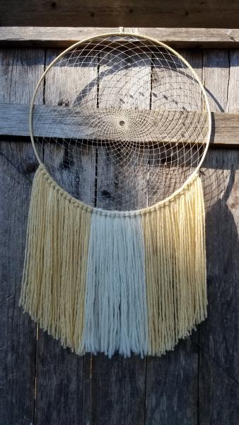 extra large cream + warm wheat traditional dream catcher (sku405) picture