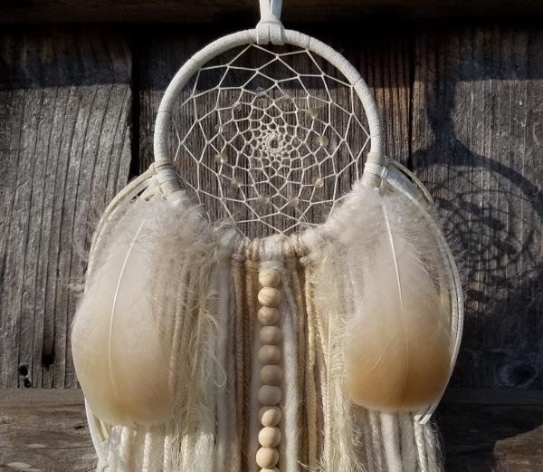 cream + genuine crystals dream catcher (sku526) picture