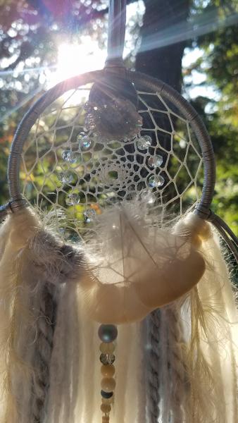 Druzy crystal + genuine crystals + sky blue + cream dream catcher (sku288) picture