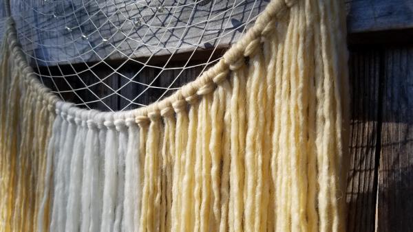 extra large cream + warm wheat traditional dream catcher (sku405) picture