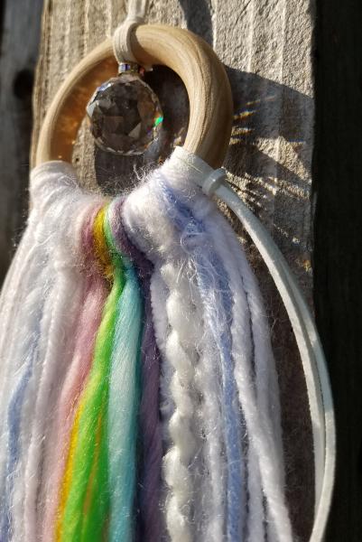 rainbow + white + genuine crystal small minimalist dream catcher (sku178)) picture