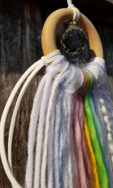 rainbow + white + genuine crystal small minimalist dream catcher (sku178)) picture