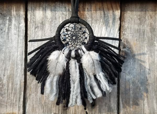 black + gray + small "shortie" dream catcher (sku525) picture